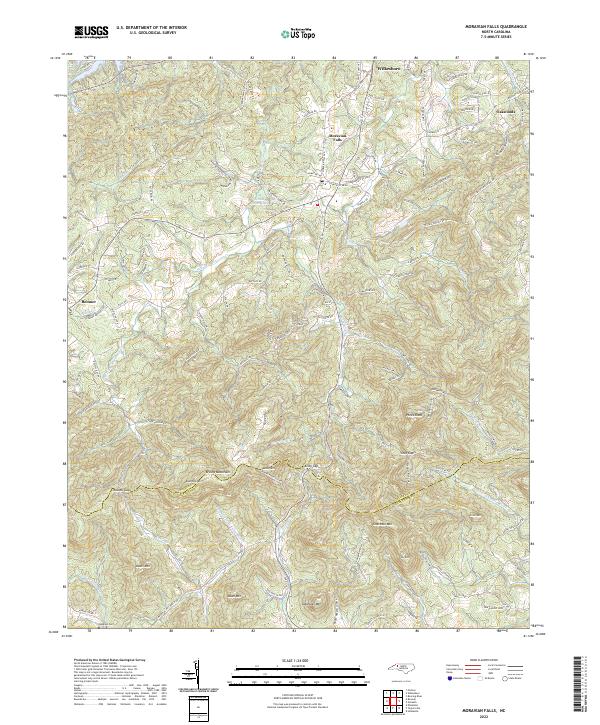 US Topo 7.5-minute map for Moravian Falls NC