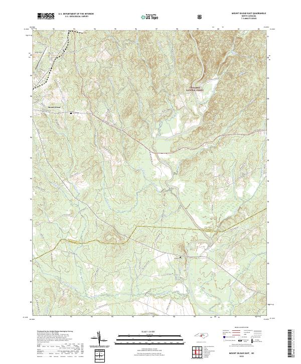 US Topo 7.5-minute map for Mount Gilead East NC