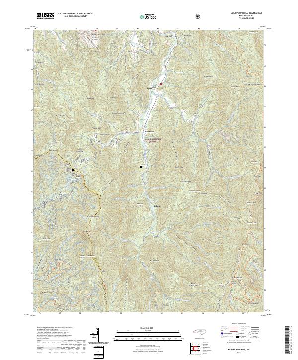 US Topo 7.5-minute map for Mount Mitchell NC