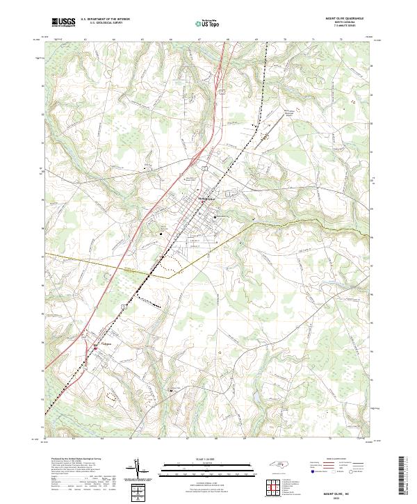 US Topo 7.5-minute map for Mount Olive NC