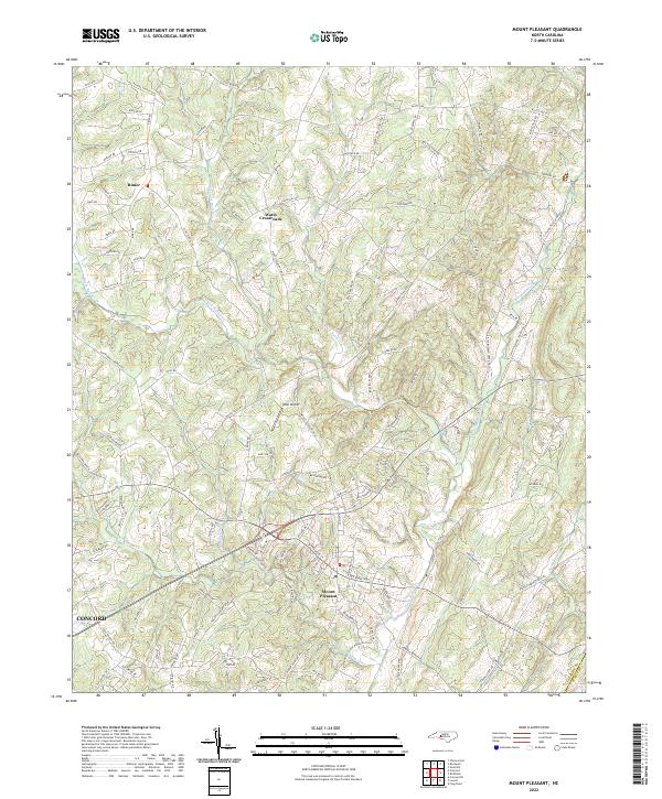 US Topo 7.5-minute map for Mount Pleasant NC