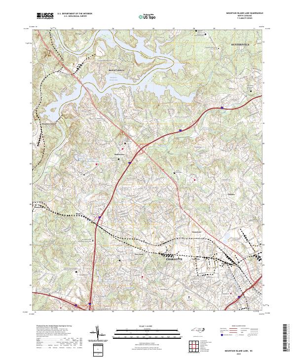 US Topo 7.5-minute map for Mountain Island Lake NC