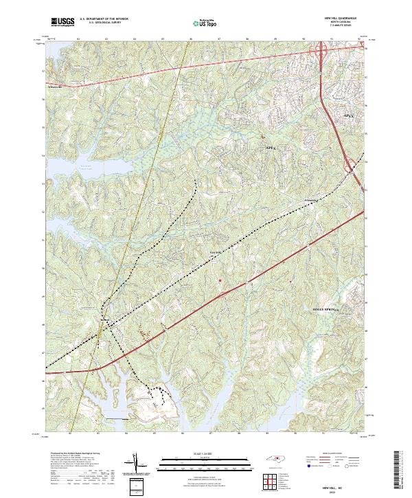 US Topo 7.5-minute map for New Hill NC