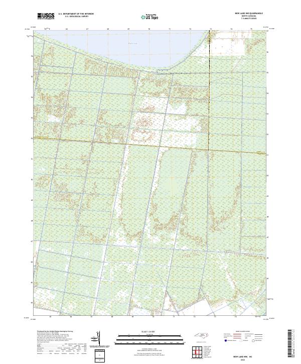 US Topo 7.5-minute map for New Lake NW NC