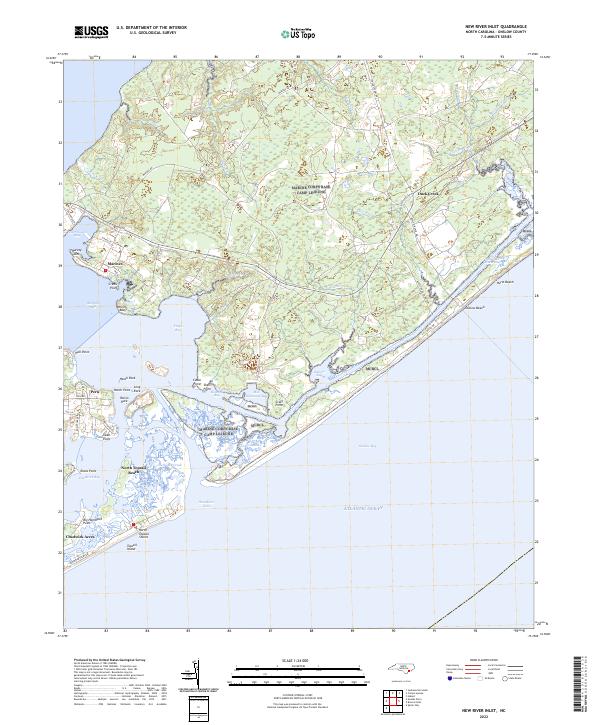 US Topo 7.5-minute map for New River Inlet NC