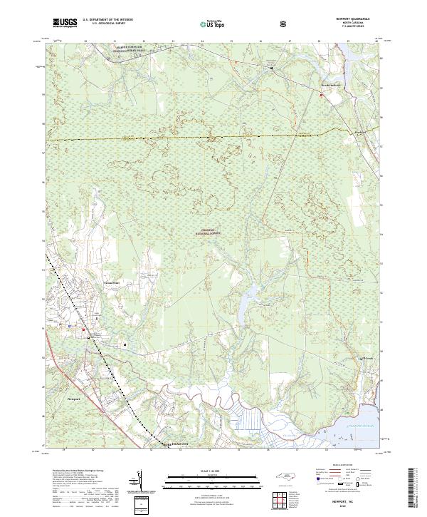 US Topo 7.5-minute map for Newport NC