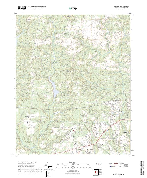 US Topo 7.5-minute map for Nicholson Creek NC