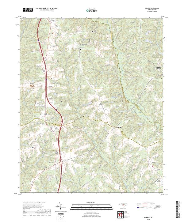 US Topo 7.5-minute map for Norman NC