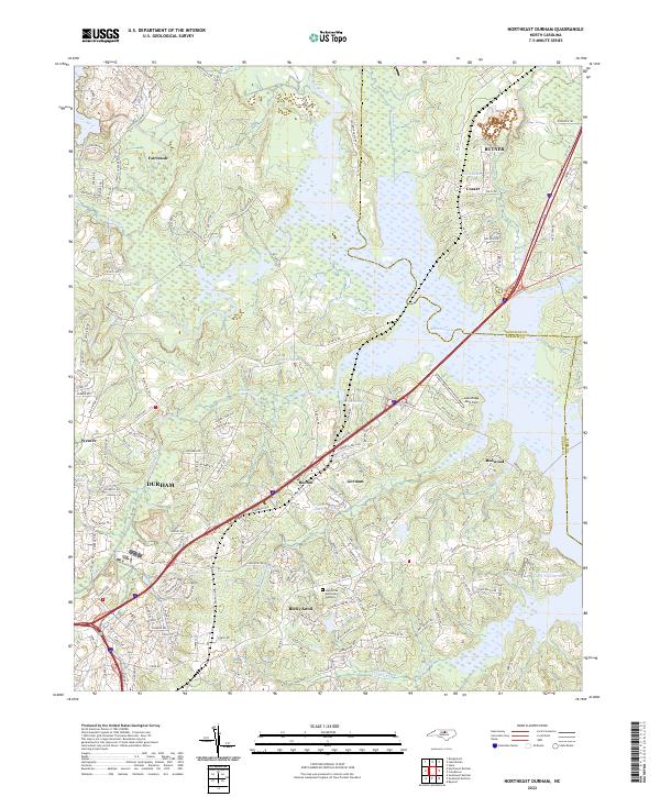 US Topo 7.5-minute map for Northeast Durham NC