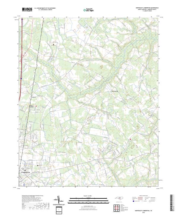 US Topo 7.5-minute map for Northeast Lumberton NC