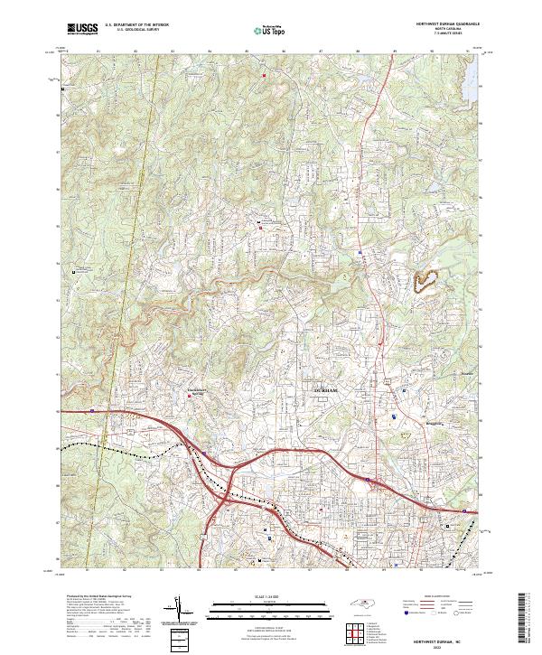 US Topo 7.5-minute map for Northwest Durham NC