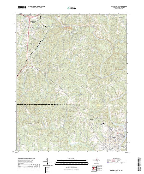 US Topo 7.5-minute map for Northwest Eden NCVA