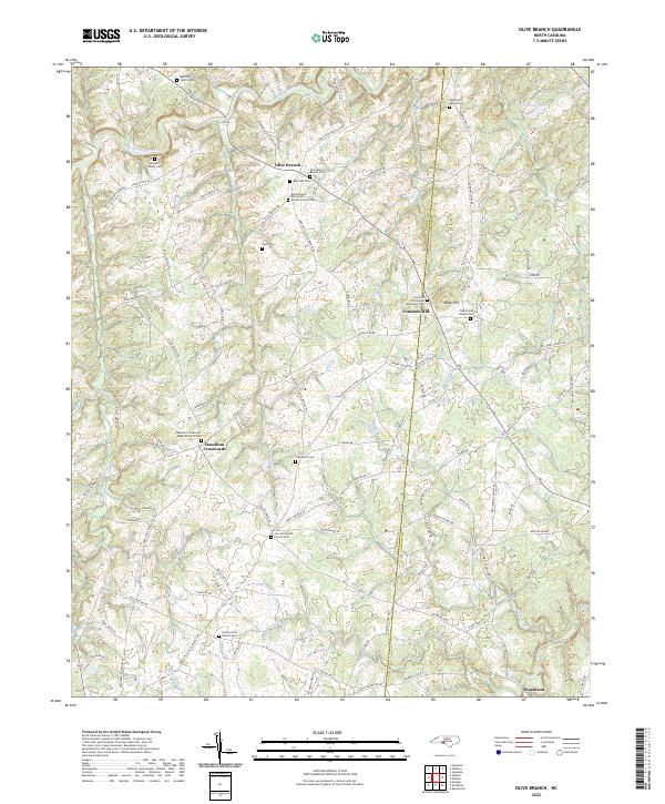 US Topo 7.5-minute map for Olive Branch NC