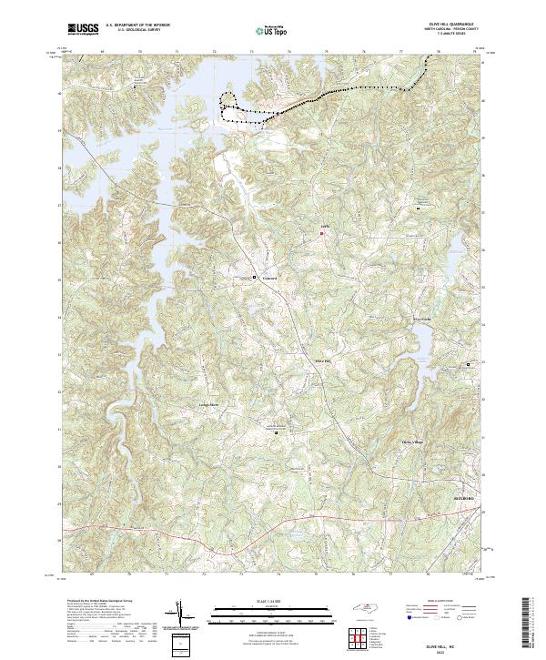 US Topo 7.5-minute map for Olive Hill NC