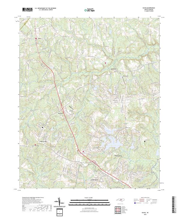 US Topo 7.5-minute map for Olivia NC