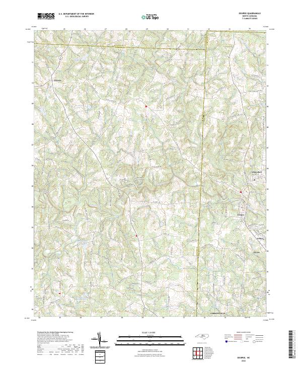 US Topo 7.5-minute map for Ossipee NC