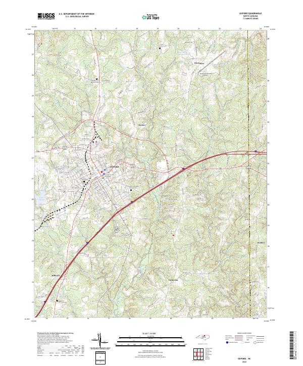 US Topo 7.5-minute map for Oxford NC