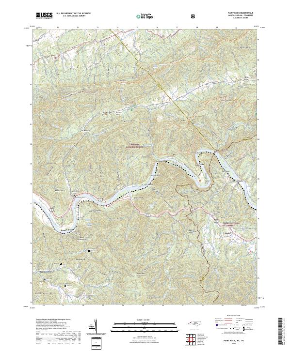 US Topo 7.5-minute map for Paint Rock NCTN