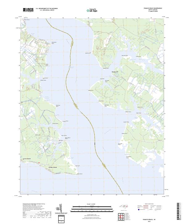 US Topo 7.5-minute map for Pamlico Beach NC