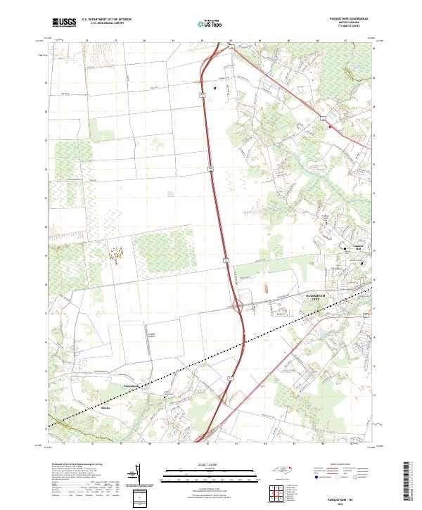 US Topo 7.5-minute map for Pasquotank NC