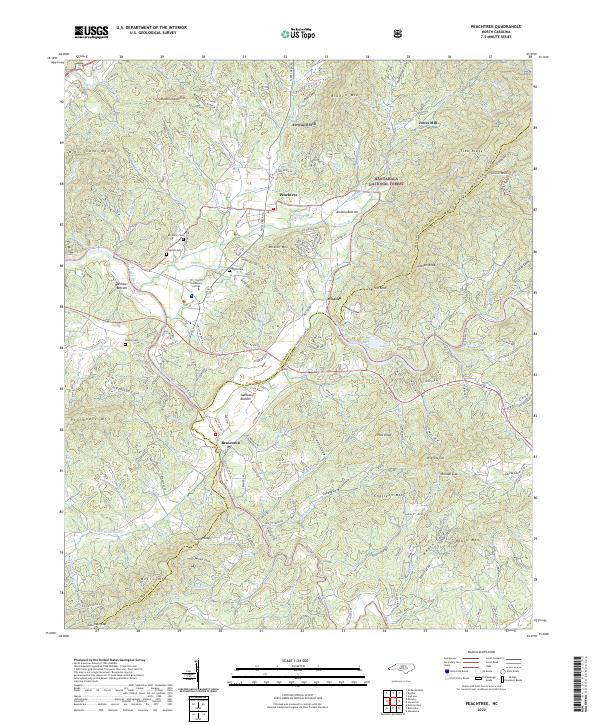 US Topo 7.5-minute map for Peachtree NC