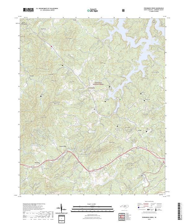 US Topo 7.5-minute map for Persimmon Creek NC