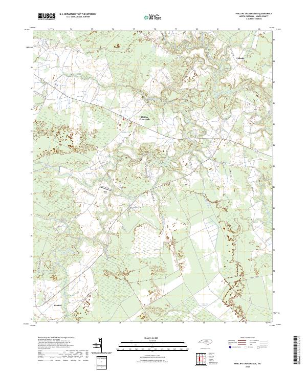 US Topo 7.5-minute map for Phillips Crossroads NC