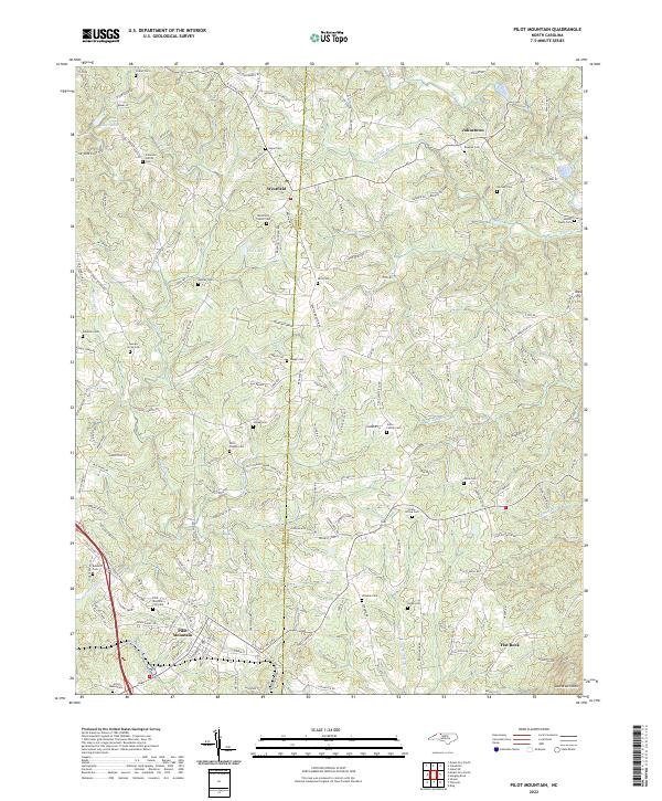 US Topo 7.5-minute map for Pilot Mountain NC