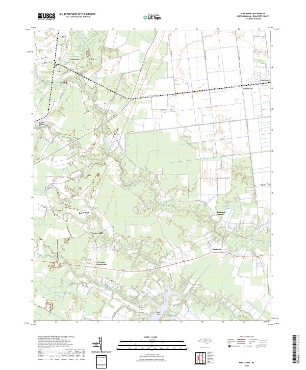 US Topo 7.5-minute map for Pinetown NC