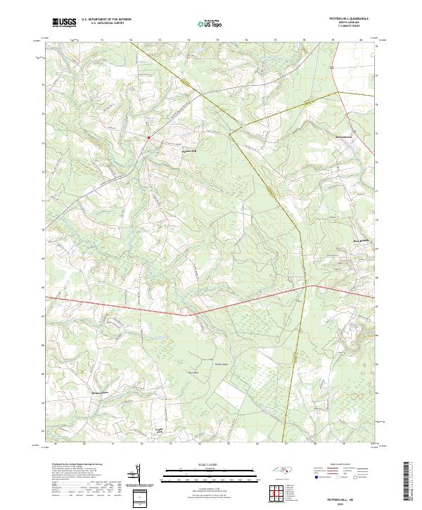 US Topo 7.5-minute map for Potters Hill NC