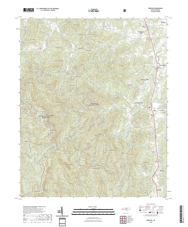 US Topo 7.5-minute map for Prentiss NC