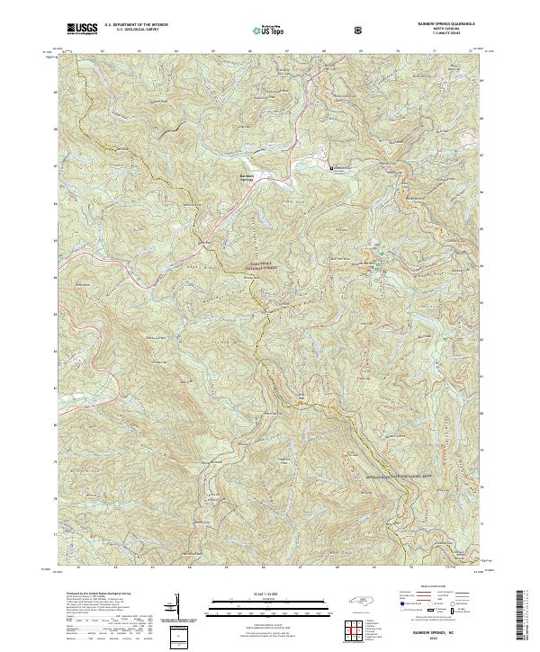 US Topo 7.5-minute map for Rainbow Springs NC