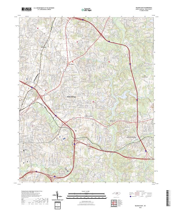 US Topo 7.5-minute map for Raleigh East NC