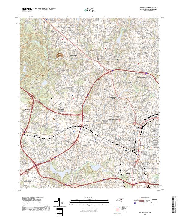 US Topo 7.5-minute map for Raleigh West NC