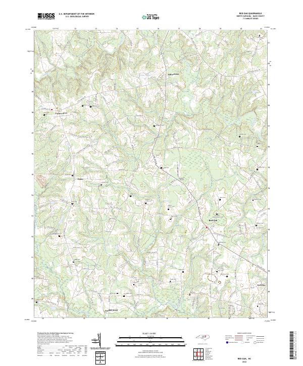 US Topo 7.5-minute map for Red Oak NC