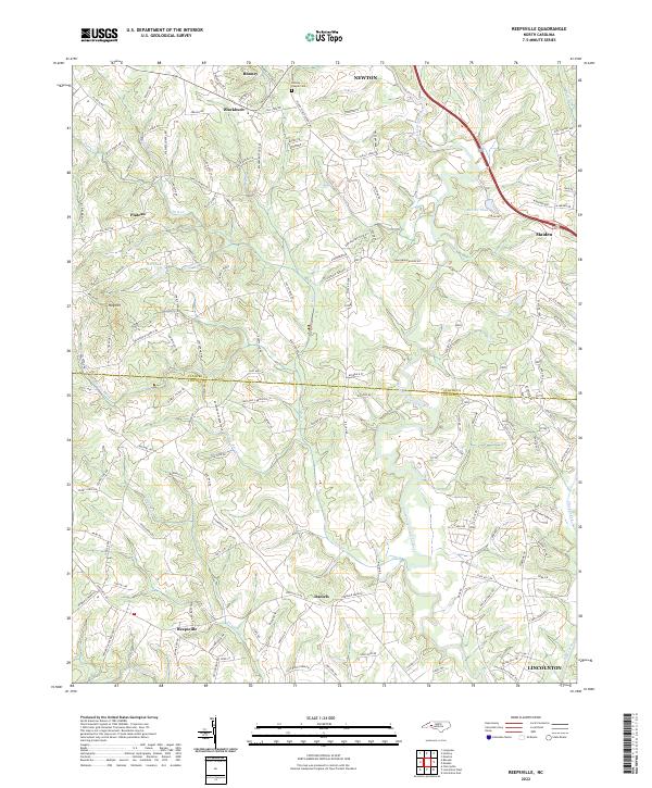 US Topo 7.5-minute map for Reepsville NC