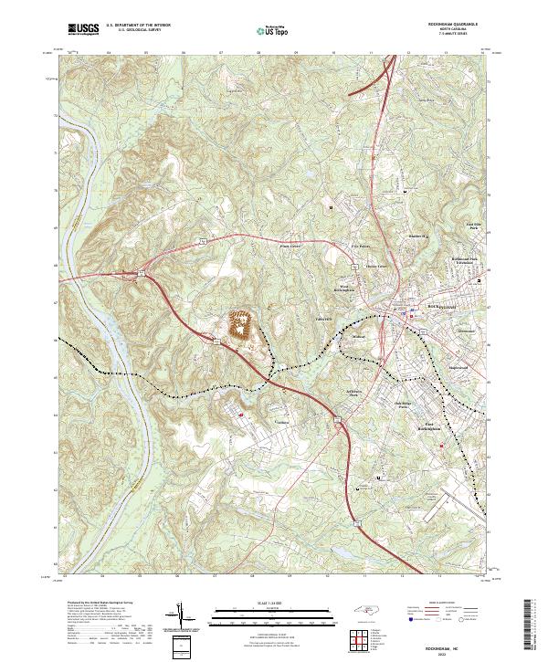 US Topo 7.5-minute map for Rockingham NC