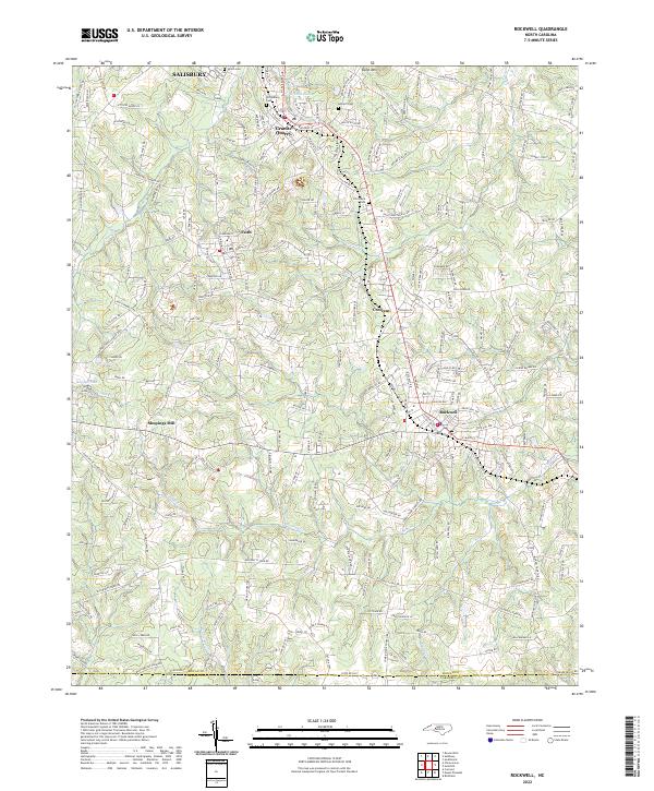 US Topo 7.5-minute map for Rockwell NC