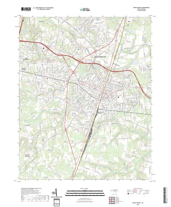 US Topo 7.5-minute map for Rocky Mount NC