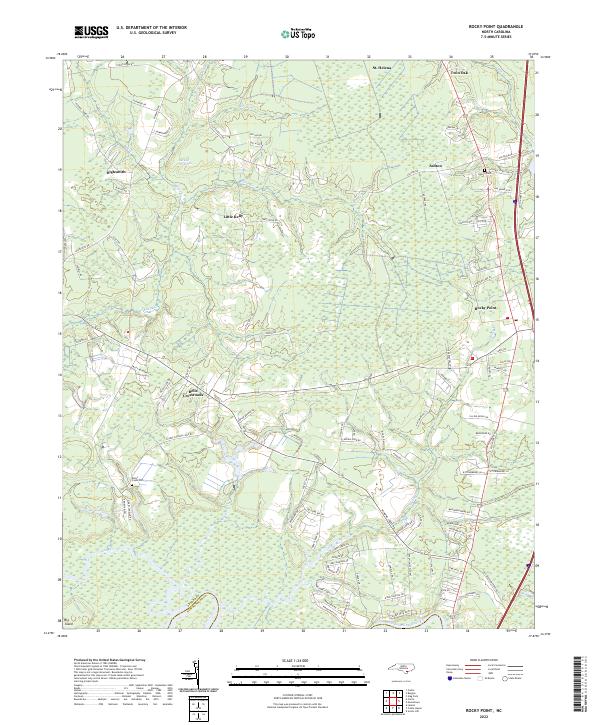 US Topo 7.5-minute map for Rocky Point NC