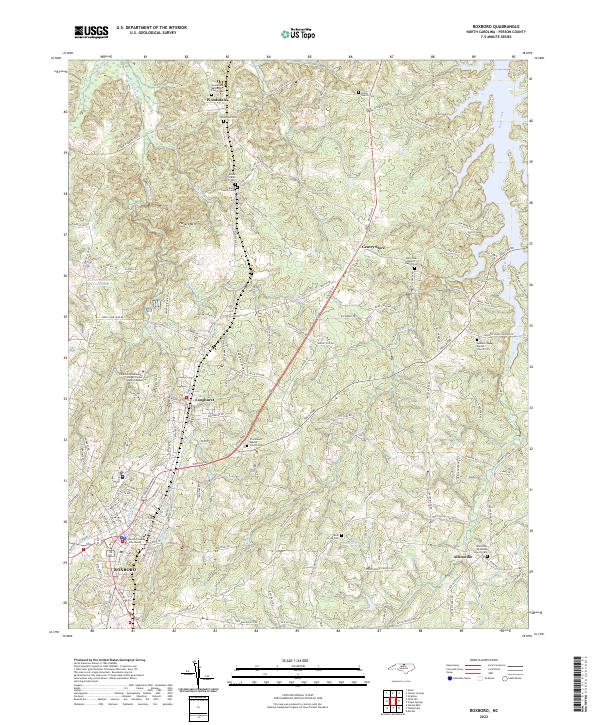 US Topo 7.5-minute map for Roxboro NC