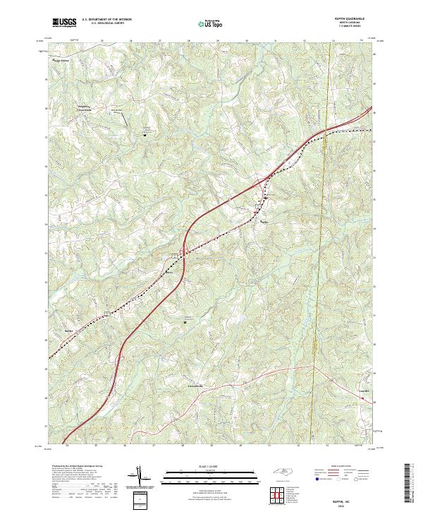 US Topo 7.5-minute map for Ruffin NC