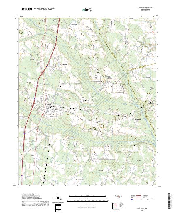 US Topo 7.5-minute map for Saint Pauls NC