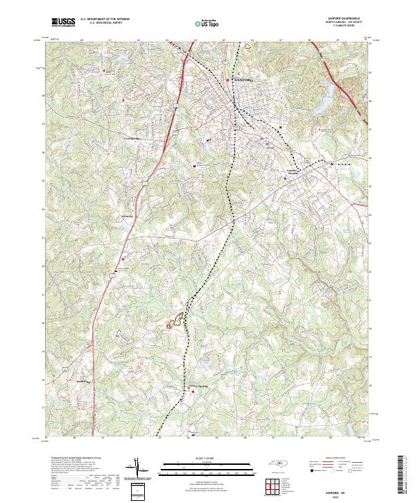 US Topo 7.5-minute map for Sanford NC