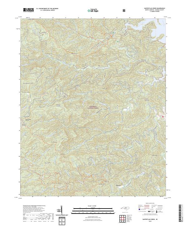 US Topo 7.5-minute map for Santeetlah Creek NC