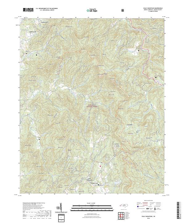 US Topo 7.5-minute map for Scaly Mountain NC