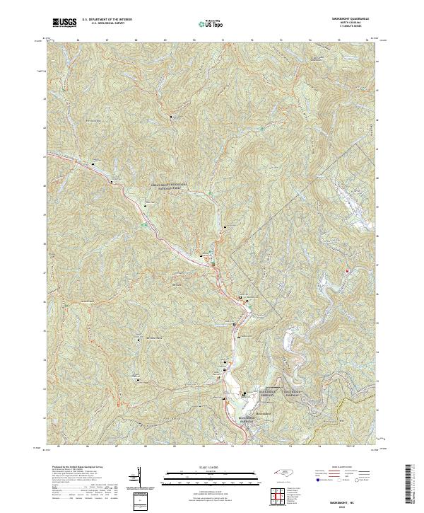 US Topo 7.5-minute map for Smokemont NC