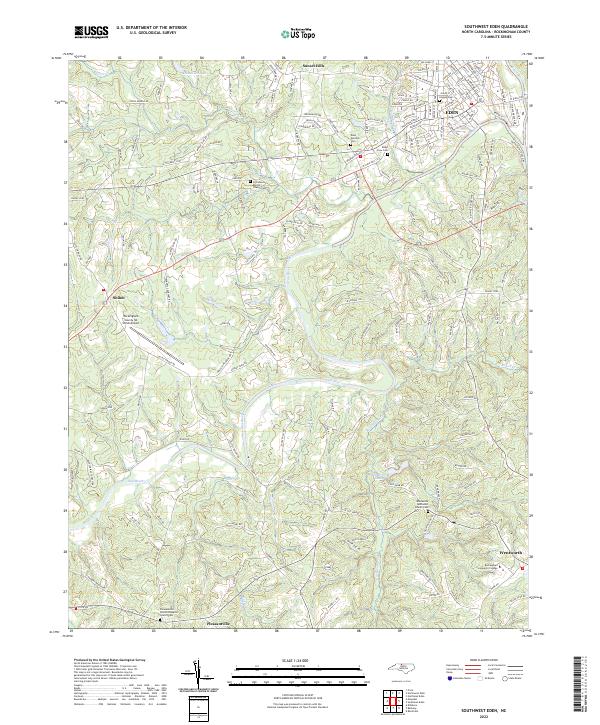 US Topo 7.5-minute map for Southwest Eden NC