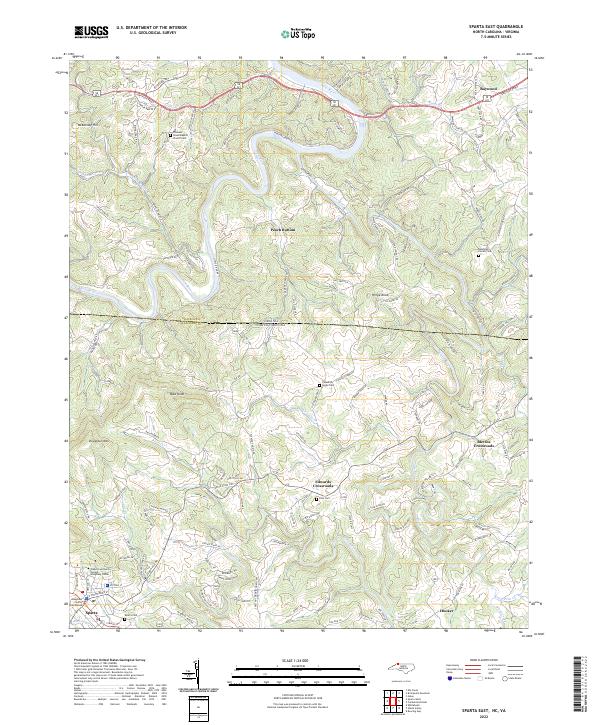 US Topo 7.5-minute map for Sparta East NCVA