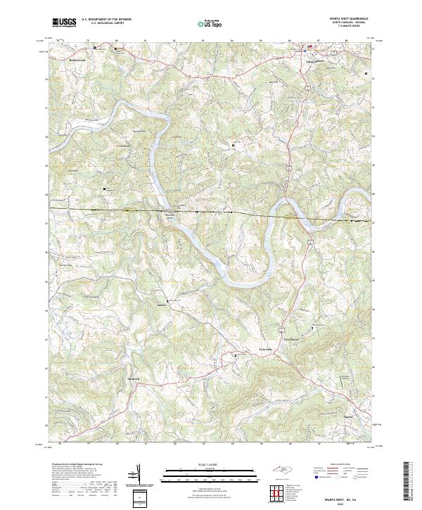 US Topo 7.5-minute map for Sparta West NCVA